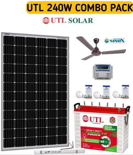 SB DC Home Combo Pack UTL 240W Solar Panel With 120Ah LA Battery